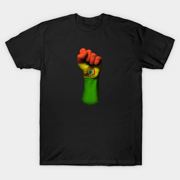 Flag of Bolivia on a Raised Clenched Fist T-Shirt by jeffbartels